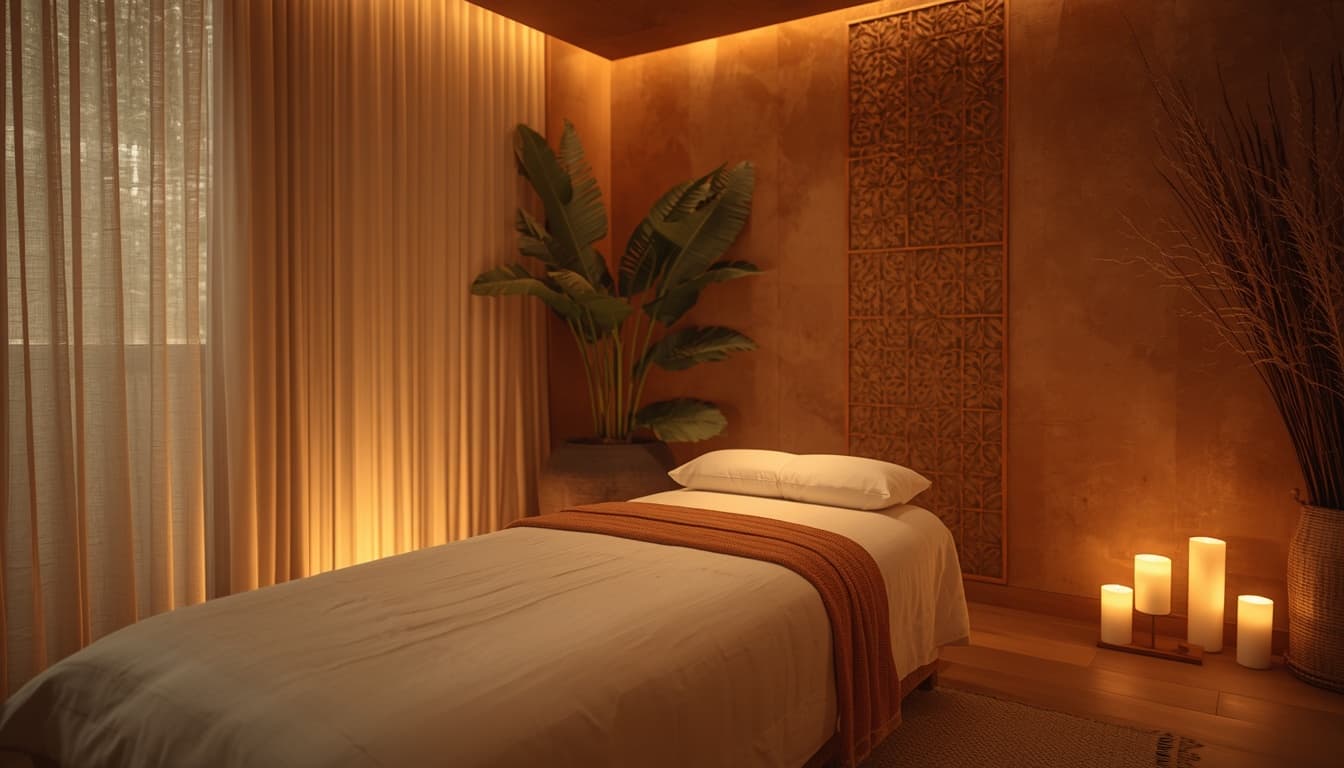 ห้องนวดที่สงบงามของ HOB Thai Massage